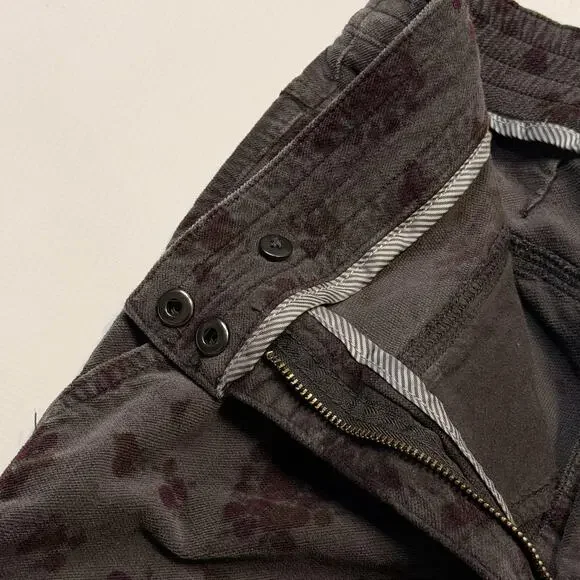 Anthropologie Pants Womens Medium Gray Floral Corduroy Joggers Elastic Cuff - Picture 10 of 12